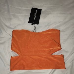 Orange bandeau crop top